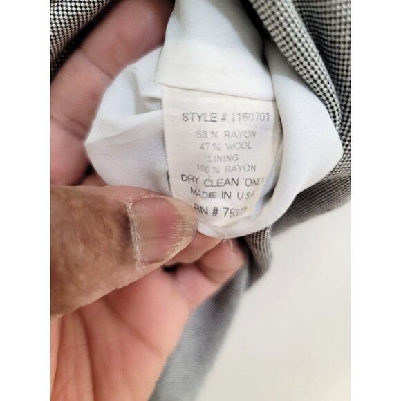 Vintage TOCCA Grey ,Black & White Checkered Accent Cap Sleeves & Back Zipper M C - Picture 12 of 13